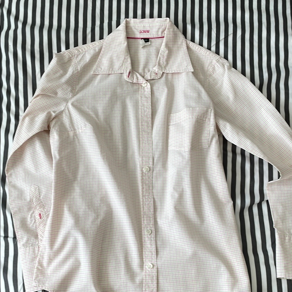 J.Crew Light Pink Plaid Shirt
